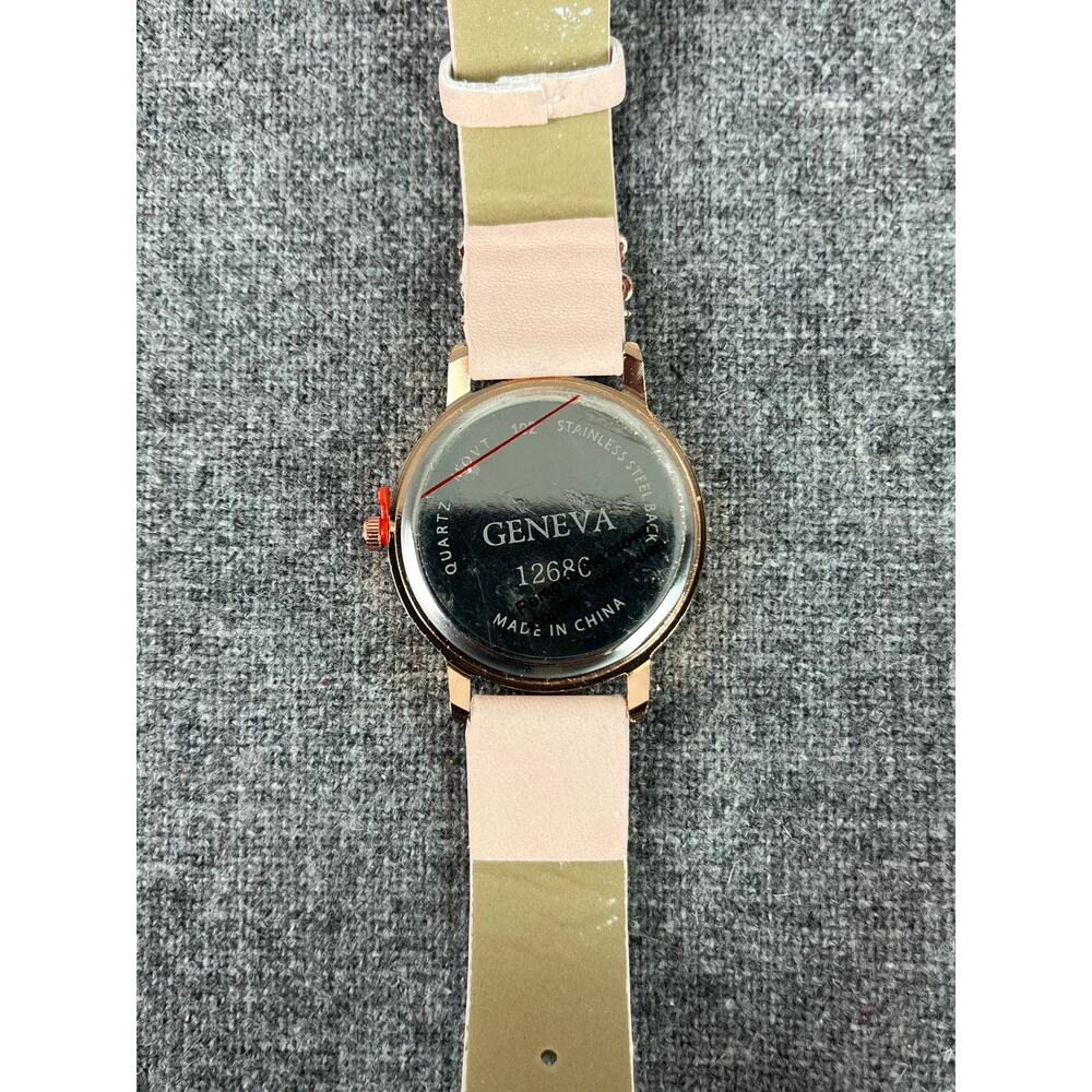 GENEVA WOMEN’S ROSE Gold Quartz Watch 9.5 Inch Elegant Vintage Accessory Gift - Picture 8 of 8